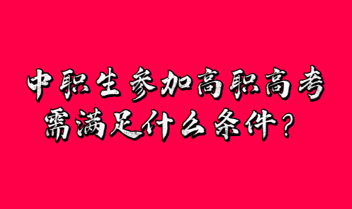 中職生想?yún)⒓痈呗毟呖夹铦M足什么條件？(圖1)